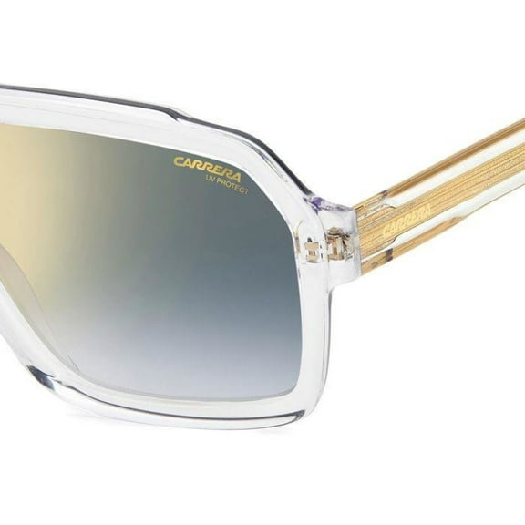 Carrera 1053/S 900/1V 60 Men's Sunglasses - Clear Frame, Blue Mirror Lenses