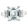 thumbnail image 5 of 14K White Gold Ring Band Moissanite Octagon Emerald Baguette, Size 6, 5 of 7