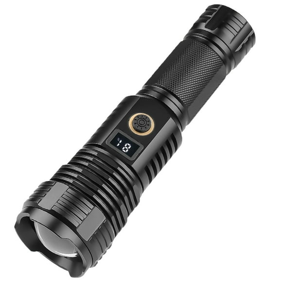Hearth & Gear High Powered Flashlight Rechargeable LED Torch With Digital Display Function Design For Outdoor Adventures Ideal For Hiking And Camping Solar Flashlights for Camping Camping Needs Stand