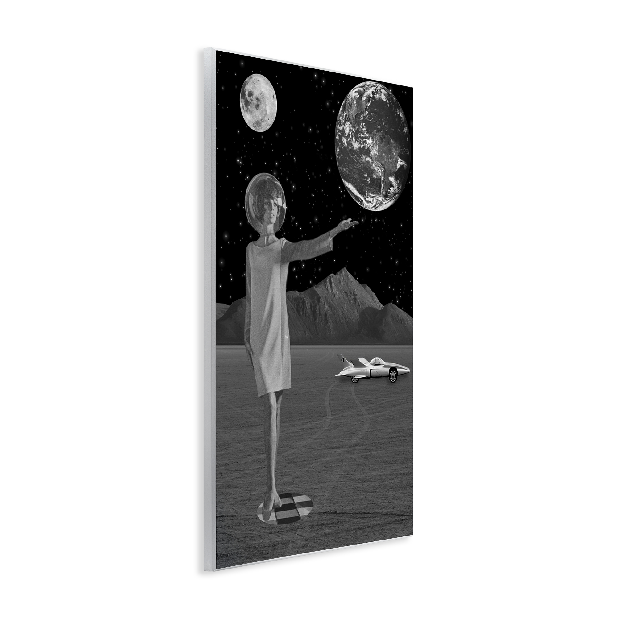 On A Mission Retro Space Wall Plaque Art, design by Elo Marc