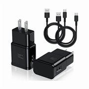 Type C Charger Fast Charging, 2 Pack USB C Android Phone Wall Charger Block & 3ft Charge Cable Cord, for Samsung Galaxy S8/S9/S10 Plus Active S10e, S20/S21 Ultra Plus, Note 8 9 10