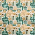 thumbnail image 1 of oneOone Rayon Yellow Fabric Beach Craft Projects Decor Fabric Printed By The Yard 56 Inch Wide, 1 of 4