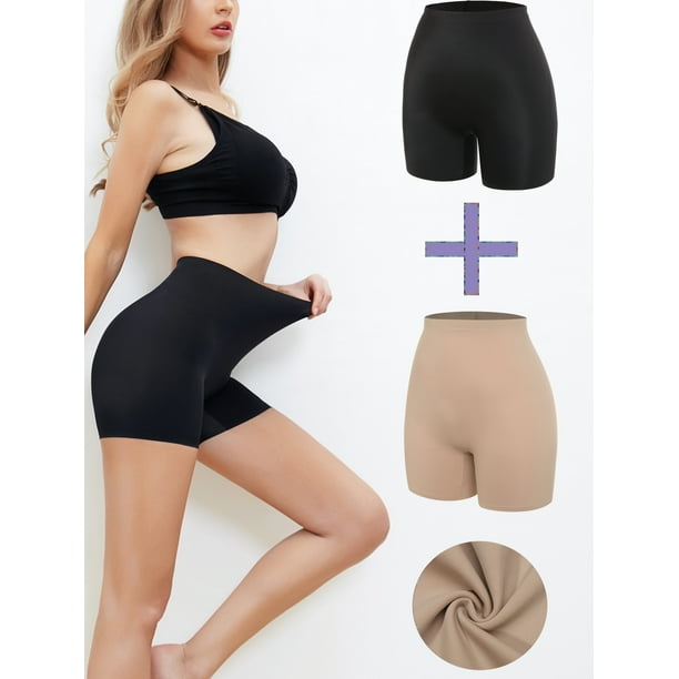 Joyshaper 2 Pack Slip Shorts for Women Under Dress Anti Chafing Thigh
