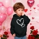 thumbnail image 5 of Sudadera con capucha y estampado de corazón de San Valentín, sudadera de manga larga para niños y niñas, chaqueta para niñas de talla mediana y grande., 5 of 7