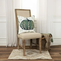 Rizzy Home Harvest Ivory/Green Pumpkin Cotton 20"x20" Poly Filled Decorative Throw Pillow