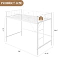thumbnail image 2 of Lit Mezzanine en Métal Format Simple, Lits Mezzanines Modernes Robustes avec Garde-Corps de Sécurité et Conception Gain de Place, Mezzanine Simple en Acier Beds pour l'École, Chambre, Blanc, 2 of 6