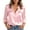 Pink, variant on OIOLOYJM Women Satin Silk Button Down Long Sleeve Shirt Dressy Elegant V Neck Loose Blouse Business Casual Work Lapel Collared Tunic Tops Spring Wine L