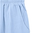 thumbnail image 7 of ZHYou Wide Leg Pants for Women Drawstring Elastic Waist Texture Baggy Fit Pull On Linen Pants,Light Blue,Size 2XL, 7 of 7