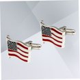 thumbnail image 3 of FUTUREORYY 1Par Durable Multi Color Flag Link Button French Shirt Cufflinks Stylish and Convenient, 3 of 8