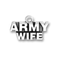 thumbnail image 1 of Sterling Silver 24" .8mm Box Chain ARMY WIFE Military Armed Forces Pendant Necklace, 1 of 2