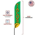 thumbnail image 3 of Tacos Sign feather flag for Outdoor by Mavis Print | 11.5 FEET Long Polyester Outdoor Banner Flag for Easy Hang | HD Print Swooper I Flag Only for Food Advertising | Made in USA I Flag Only, 3 of 5