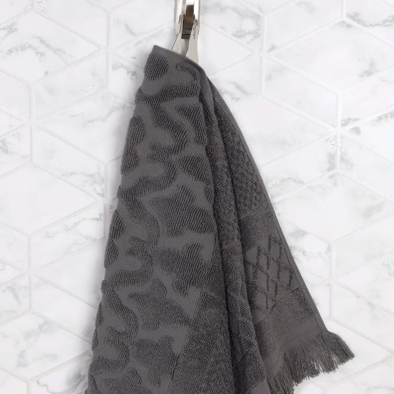Superior Rolla Cotton Geometric Soft Bath Sheet Set of 2, Grey