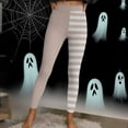 thumbnail image 3 of Guluxicc Women Leggings Stretch Tummy Control High Rise Yoga Pants Striped Halloween Leggings, 3 of 7