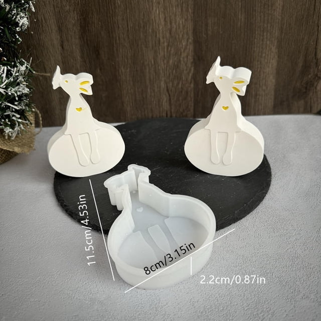 Easter Bunny Candle Silicone Moulds Rabbit Plaster Ornaments Gypsum Mold Rabbit Aromatherapy Candle Car Mold