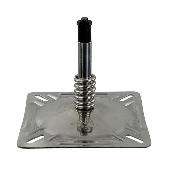 7 x 7 in. KingPin Swivel Seat Mount with Spring, Polished Finish