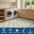 thumbnail image 6 of COZONY 10x13 Washable Area Rug, Distressed Vintage Floral, Non-Slip Low Pile Soft Rug for Living Room, Bedroom, Dining Room, Farmhouse Decor, Rice, 6 of 8