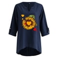 thumbnail image 4 of Camisas Para Mujer Camisetas de Gran Tamaño Manga Larga Estampado de Moda Camiseta Suelta Blusa Cuello en V Tops Casuales Odeerbi  ODB133876, 4 of 5