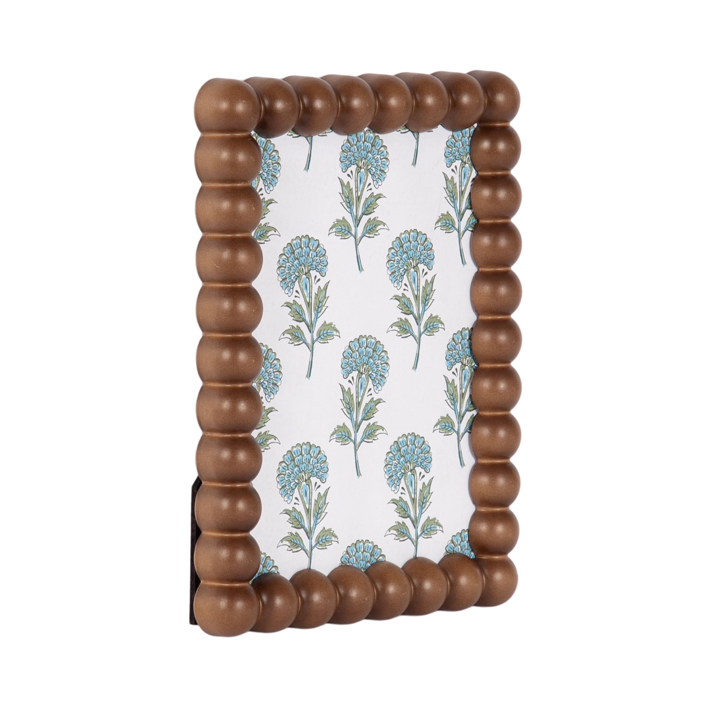 DesignOvation – 5x7 Picture Frame – Beaded Medium Walnut Tabletop Photo Frame