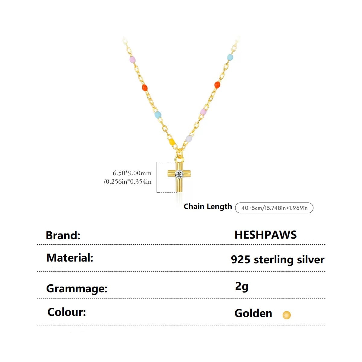 HESHPAWS S925 Sterling Silver Cross Necklace Necklaces for Women Cross Chain Jewelry Gifts （with Gift Box)