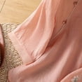 thumbnail image 5 of Women's 3/4 Sleeve Tops Plus Size Solid Embroidered Round Collar Summer Top, 5 of 9
