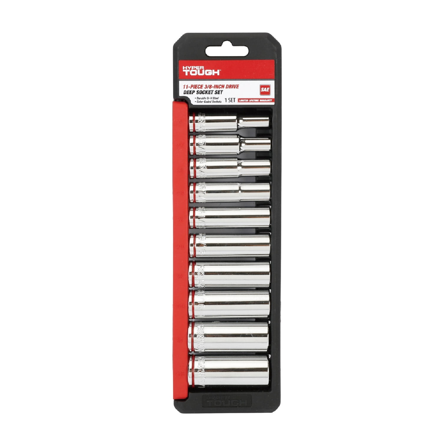 Hyper Tough 11-Piece 3/8-inch Drive Deep Socket Set (SAE)