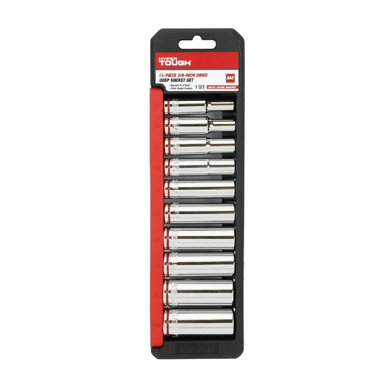Hyper Tough 11-Piece 3/8-inch Drive Deep Socket Set (SAE
