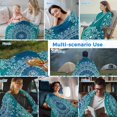 thumbnail image 5 of Teal Blue Boho Cooling Blanket,Lightweight Breathable Summer Throw Blanket with Double Sided Cold Effect,Retro White Rustic Flower Ethnic Pattern Picnic Blankets Bed Sheet for Hot Sleepers 40"x60", 5 of 8