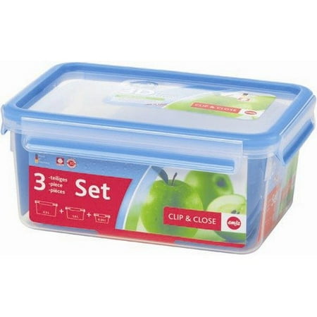 Frieling Emsa 3D Food Storage 3 Piece Clip and Close BPA Free Container Set