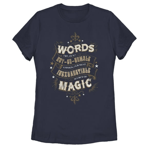 Women's Harry Potter Dumbledore Humble Wisdom  Graphic Tee Navy Blue Small