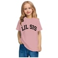 thumbnail image 3 of STETMN Little Girls Cotton Summer Tops LIT SIS Letter Print Tee Short Sleeve T-Shirt 3-10Y, 3 of 4