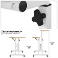 thumbnail image 3 of XPOPR Mobile Standing Desk, Portable Stand Up, Small Adjustable Converter with Wheels Home Office Workstation, Rolling Desk Laptop Cart for Standing or Sitting Natural, 3 of 10