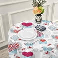 thumbnail image 6 of GZHJMY Mother's Day Round Tablecloth Valentine's Day Romantic Love Heart Carrier Pigeon Table Cloth Polyester Washable Tassel Lace Table Cover for Picnic Dinner Party, Diameter 60" Home Decor, 6 of 7