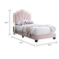 thumbnail image 5 of Roxy Twin Bed-Pink Wool Upholstery-LED Lighting-Padded Headboard, 5 of 5