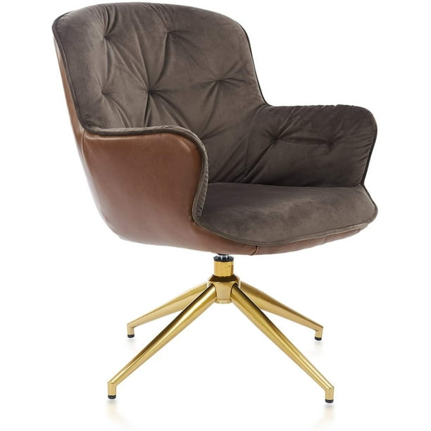 Modern Swivel Accent Chair Velvet Lounge With Soft Fabric Seating Cushion And Metal Legs For Home Living Room Bedroom Com Modern Swivel Accent Chair Velvet, Swivel Armchairs For Living Room