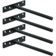 thumbnail image 1 of Wall Shelf Support Invisible Floating Mount Metal Bracket, Floating Shelf Concealed Wooden Floating Bracket with Fixing, Matte Black, 4 Pcs, 1 of 4