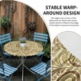 thumbnail image 5 of Beige Brown Green Fitted Tablecloth with Elastic Edged, Round Table Cloth for Dining Table, Retro Botanical Abstract Art Waterproof Oil Proof Table Cover for Indoor Outdoor 55"-60", 5 of 8