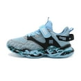 thumbnail image 2 of ZHOGXU Kids Boys Girls Sneakers Soft Soled On Mesh Breathable Athletic Outdoor Sports Shoes,Sky Blue,13-13.5 Years, 2 of 8