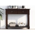 thumbnail image 1 of Daisy Series Console Table Traditional Design with Two Drawers and Bottom Shelf (Espresso), 1 of 20