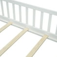 thumbnail image 6 of Miniyam Wood Twin Size Floor Bed with Built-in Book Storage Rack for Toddler, White, 6 of 7