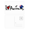thumbnail image 1 of I Love Australia World Flag Heart Postcard Set Birthday Mailing Thanks Greeting Card, 1 of 3