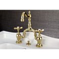 thumbnail image 2 of Kingston Brass KS7972BEX Essex Bridge Bathroom Faucet with Brass Pop-up, Polished Brass, 2 of 6