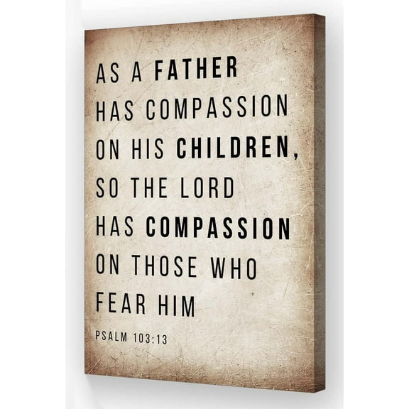 Psalm 103 13 Bible Verse Wall Art Vintage Scripture Poster Prayer Wall Decoration for Home Poster Printing Vertical Canvas for Bedroom