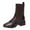 Brown, variant on Fesfesfes Womens Ankle Boots Large Size Flying Knit Thick And Thin Square Toe 7.5(40)