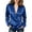 Blue-05, variant on Women's Satin Wrap Blouse, Deep V-Neck, Ruched Waist, Long Sleeve Comfy Top, S-3X