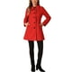 thumbnail image 2 of Abrigo de mujer Inspire Chic de un solo botón, de manga larga, largo hasta la túnica, abrigo de invierno con bolsillos, L, rojo, 2 of 6