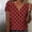Red, variant on Dolkfu Blue Womens Summer Tops V-Neck Short Sleeve Polka Dots Stylish Casual T-Shirts Women'S Summer Tops