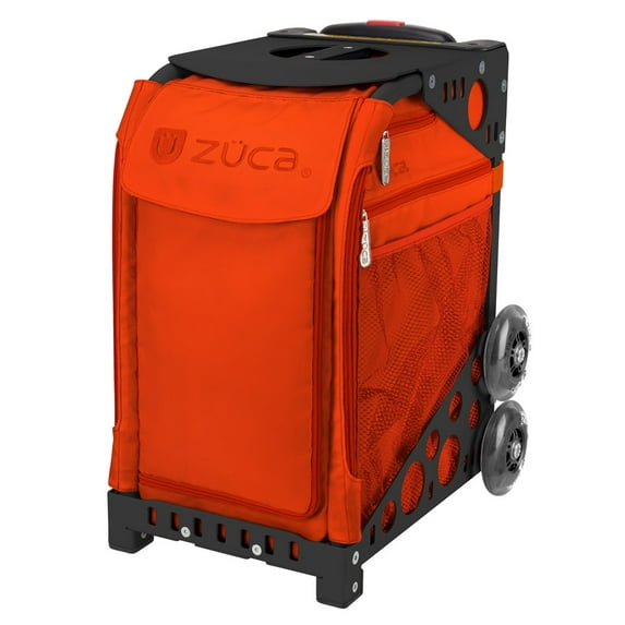 Zuca 18" Sport Bag - Persimmon with Non-Flashing Wheels (Black Frame)