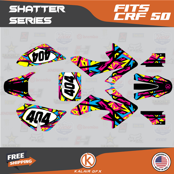 Kalair GFX Graphics Kit for Honda CRF50 (2004-2012) Shatter Series