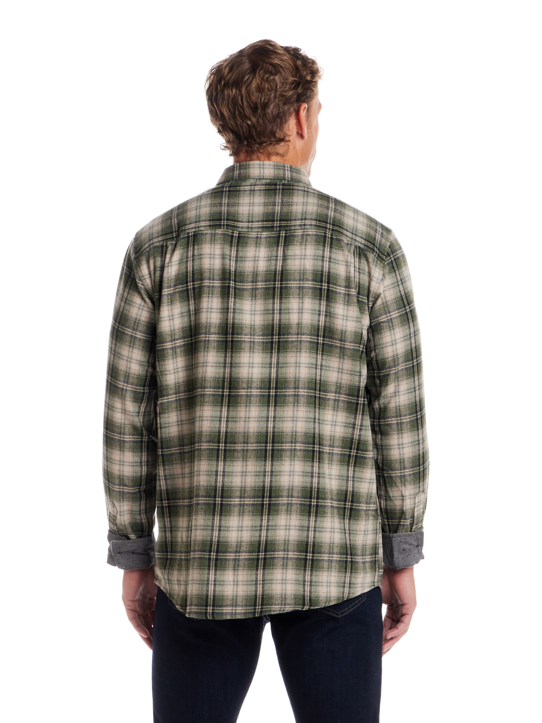 Frontier Threads Men's Long Sleeve Button Down Traditional Plaid Flannel