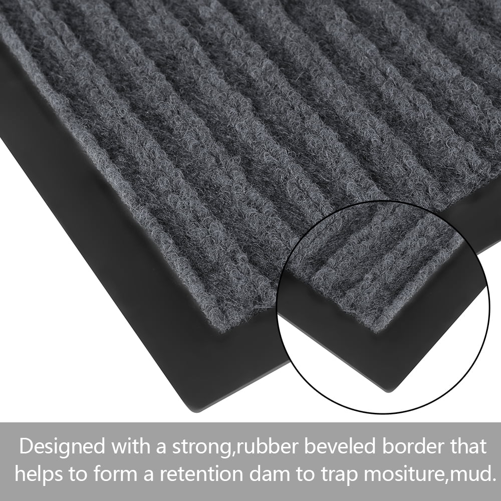 ANMINY Front Doormat Entrance Shoe Mat Waterproof PVC Non Slip Rug Outdoor Indoor,24"x35" Grey